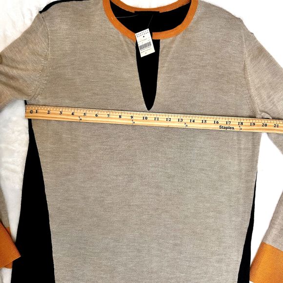 NWT THE ROW Fine Knit Cashmere/Silk Blend Colorblock Tunic Sweater SZ M - Picture 8 of 11